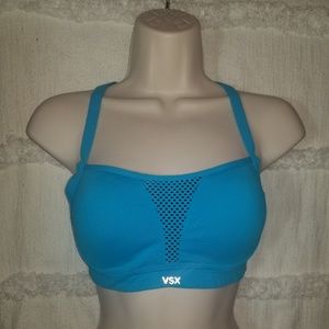 Blue Victoria's Secret sports bra.